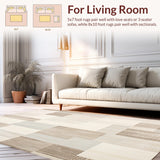 Geo Driftwood Textured Neutral Abstract Runner(Beige)