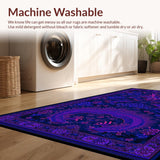 Ultra Soft Area Rug, Non Slip, Stain Resistant, Washable Area Rugs for Living Room, Bedroom, Contemporary Bold Dragon Imagery(Purple)
