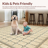 Beige Modern Tile Inspired Easy Clean Durable(Beige)