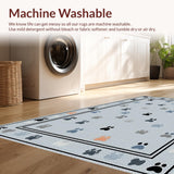 Ultra Soft Area Rug, Non Slip, Stain Resistant, Washable Area Rugs for Living Room, Bedroom, Rustic Warm Toned Print Variation(Gray)