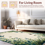 Ultra Soft Area Rug, Non Slip, Stain Resistant, Washable Area Rugs for Living Room, Bedroom, Naturalistic Insect Motif Aesthetic(Beige)