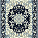 Ultra Soft Area Rug, Non Slip, Stain Resistant, Washable Area Rugs for Living Room, Bedroom, Timeless Tapestry Area Classic Vintage Charm with Dark Blue & Beige Hues(Blue)
