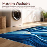 Ultra Soft Area Rug, Non Slip, Stain Resistant, Washable Area Rugs for Living Room, Bedroom, Bright Nautical Coastal Elegance(Blue)