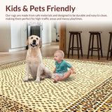 Ultra Soft Area Rug, Non Slip, Stain Resistant, Washable Area Rugs for Living Room, Bedroom, Elegant Cheetah Print Beige Brown Animal(Beige)