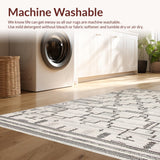 Ultra Soft Area Rug, Non Slip, Stain Resistant, Washable Area Rugs for Living Room, Bedroom, Rustic Subtle Patterned Collection(Gray)