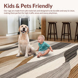 Ultra Soft Area Rug, Non Slip, Stain Resistant, Washable Area Rugs for Living Room, Bedroom, Abstract Earthy Toned Swirls(Beige)