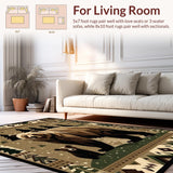 Ultra Soft Area Rug, Non Slip, Stain Resistant, Washable Area Rugs for Living Room, Bedroom, Charming Farmhouse Bear Aesthetic(Beige)