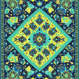 Contemporary Ethnic Medallion Style(Blue)