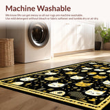 Ultra Soft Area Rug, Non Slip, Stain Resistant, Washable Area Rugs for Living Room, Bedroom, Trendy Feline Inspired Welcome Mat(Black)