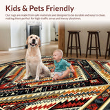 Ultra Soft Area Rug, Non Slip, Stain Resistant, Washable Area Rugs for Living Room, Bedroom, Minimalist Monochrome Boho Vibe(Red)