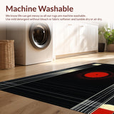 Ultra Soft Area Rug, Non Slip, Stain Resistant, Washable Area Rugs for Living Room, Bedroom, Vibrant Retro Sound Wave Design(Black)