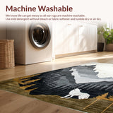 Ultra Soft Area Rug, Non Slip, Stain Resistant, Washable Area Rugs for Living Room, Bedroom, Unique Wilderness Cultural Design(Gray)