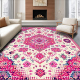 Ultra Soft Area Rug, Non Slip, Stain Resistant, Washable Area Rugs for Living Room, Bedroom, Vibrant Pastel Geometric Elegance(White)
