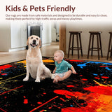 Ultra Soft Area Rug, Non Slip, Stain Resistant, Washable Area Rugs for Living Room, Bedroom, Machine for Office(Black)