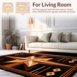 Ultra Soft Area Rug, Non Slip, Stain Resistant, Washable Area Rugs for Living Room, Bedroom, Cozy Primitive Aztec Aesthetic(Black)