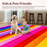 Ultra Soft Area Rug, Non Slip, Stain Resistant, Washable Area Rugs for Living Room, Bedroom, Vibrant Gradient Coastal Style(Purple)