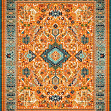 Ultra Soft Area Rug, Non Slip, Stain Resistant, Washable Area Rugs for Living Room, Bedroom, Chic Modern Striped Pattern(Orange)