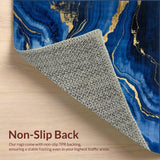 Ultra Soft Area Rug, Non Slip, Stain Resistant, Washable Area Rugs for Living Room, Bedroom, Elegant Blue Marble Aesthetic(Blue)