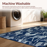 Ultra Soft Area Rug, Non Slip, Stain Resistant, Washable Area Rugs for Living Room, Bedroom, Luxe Blue Animalistic Appeal(Blue)