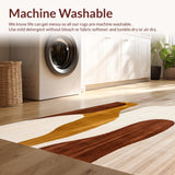 Ultra Soft Area Rug, Non Slip, Stain Resistant, Washable Area Rugs for Living Room, Bedroom, Abstract Earth Tone Brown Beige Artistic Design(Beige)