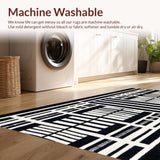 Ultra Soft Area Rug, Non Slip, Stain Resistant, Washable Area Rugs for Living Room, Bedroom, Playful Monochrome Animal Motif(Black)