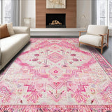 Ultra Soft Area Rug, Non Slip, Stain Resistant, Washable Area Rugs for Living Room, Bedroom, Serene Gentle Pastel Blend(Pink)