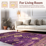 Ultra Soft Area Rug, Non Slip, Stain Resistant, Washable Area Rugs for Living Room, Bedroom, Elegant Earthy Color Harmony(Purple)