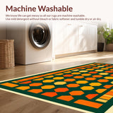 Ultra Soft Area Rug, Non Slip, Stain Resistant, Washable Area Rugs for Living Room, Bedroom, Vintage Geometric Hexagon Fusion(Orange)