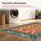 Ultra Soft Area Rug, Non Slip, Stain Resistant, Washable Area Rugs for Living Room, Bedroom, Whimsical Color Block Arrangement(Orange)