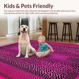 Ultra Soft Area Rug, Non Slip, Stain Resistant, Washable Area Rugs for Living Room, Bedroom, Modern Striped Wild Design(Pink)