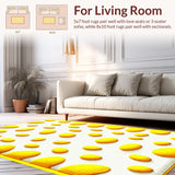 Ultra Soft Area Rug, Non Slip, Stain Resistant, Washable Area Rugs for Living Room, Bedroom, Vibrant Cheerful Egg Motif(Yellow)