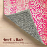 Ultra Soft Area Rug, Non Slip, Stain Resistant, Washable Area Rugs for Living Room, Bedroom, Safari Chic Animal Print Delight(Pink)