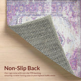 Ultra Soft Area Rug, Non Slip, Stain Resistant, Washable Area Rugs for Living Room, Bedroom, Chic Pastel Geometric Design(Purple)