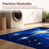 Ultra Soft Area Rug, Non Slip, Stain Resistant, Washable Area Rugs for Living Room, Bedroom, Vibrant Cosmic Abstract Aesthetic(Blue)