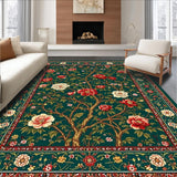 Artistic Vintage Green Floral Composition(Green)