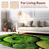 Ultra Soft Area Rug, Non Slip, Stain Resistant, Washable Area Rugs for Living Room, Bedroom, Whimsical Moss Tone Nursery Play Rug(Green)