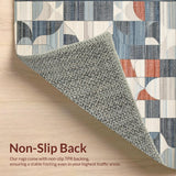 Ultra Soft Area Rug, Non Slip, Stain Resistant, Washable Area Rugs for Living Room, Bedroom, Vintage Non Slip Abstract Print Area(Gray)