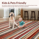 Ultra Soft Area Rug, Non Slip, Stain Resistant, Washable Area Rugs for Living Room, Bedroom, Bold Artistic Color Block Design(Red)