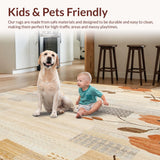 Ultra Soft Area Rug, Non Slip, Stain Resistant, Washable Area Rugs for Living Room, Bedroom, Boho Chic Area Beige and Brown Abstract Floral Modern Geometric Pa(Beige)