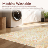 Ultra Soft Area Rug, Non Slip, Stain Resistant, Washable Area Rugs for Living Room, Bedroom, Chic Neutral Retro Aesthetic(Ivory)