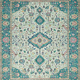 Ultra Soft Area Rug, Non Slip, Stain Resistant, Washable Area Rugs for Living Room, Bedroom, Eclectic Pastel Floral Arrangement(Blue)