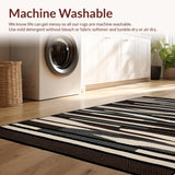 Ultra Soft Area Rug, Non Slip, Stain Resistant, Washable Area Rugs for Living Room, Bedroom, Stylish Modernist Zebra Aesthetic(Brown)