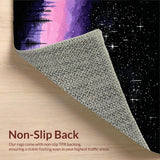 Ultra Soft Area Rug, Non Slip, Stain Resistant, Washable Area Rugs for Living Room, Bedroom, Charming Planetary Pattern Play(Purple)