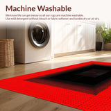Ultra Soft Area Rug, Non Slip, Stain Resistant, Washable Area Rugs for Living Room, Bedroom, Eclectic Dark Patterned Surface Art(Red)