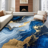 Elegant Wavy Marble Aesthetic(Blue)