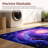 Ultra Soft Area Rug, Non Slip, Stain Resistant, Washable Area Rugs for Living Room, Bedroom, Whimsical Starry Night Illusion(Purple)