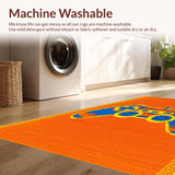 Ultra Soft Area Rug, Non Slip, Stain Resistant, Washable Area Rugs for Living Room, Bedroom, Bold Geometric Gaming Visual Appeal(Orange)