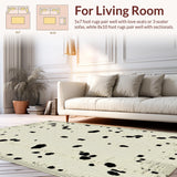 Ultra Soft Area Rug, Non Slip, Stain Resistant, Washable Area Rugs for Living Room, Bedroom, Chic Ivory Animal Print Aesthetic(Beige)