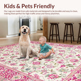 Ultra Soft Area Rug, Non Slip, Stain Resistant, Washable Area Rugs for Living Room, Bedroom, Vibrant Garden Bloom Aesthetic(White)
