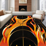 Ultra Soft Area Rug, Non Slip, Stain Resistant, Washable Area Rugs for Living Room, Bedroom, Playful Sporty Dynamic Style(Orange)